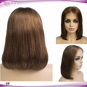 [Hot Item] Factory Price 100% Human Hair Wig Color 4# Bob Wig