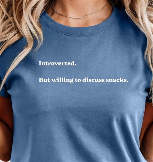 Introverted but Willing to Discuss Snacks T-shirt | Funny Introvert Tee, Snacks T-shirt, Introverted, Funny Introvert Shirt, Comfort Colors - Etsy