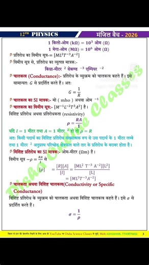 Class 12th Formula All