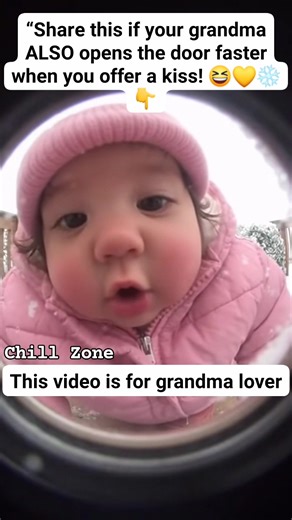Grandma, I’m here! Open the door, it’s so cold outside! Open the door, I’ll give you a kiss… hee hee hee.’ Baby already knows the secret code to grandma’s heart! 😂💛❄️ #AIBaby #GrandmaLove #FunnyBabyPost #ChillZone #CuteMoments #WinterVibes #BabyComedy #usa #usareels #funny #funnybaby #love | Chill Zone