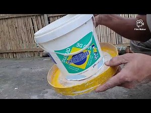 Easy DIY chicken feeder home made- how to make a chicken feeder using old container