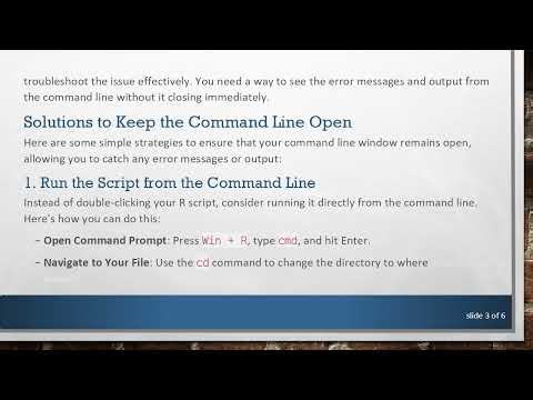 Keep Your Command Line Window Open When R Scripts Error Out