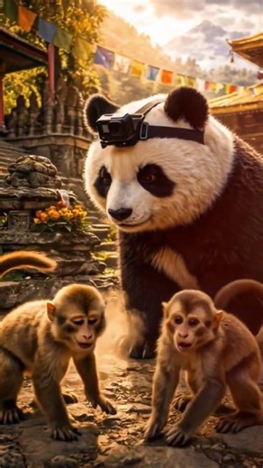Monkeys Got Excited When They Saw This Panda 😄 March 12, 2026