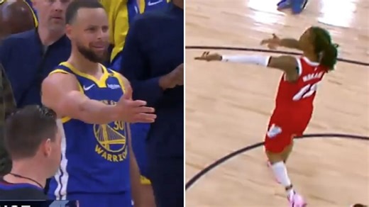 Steph Curry's reaction to Ja Morant's gun gesture to Warriors caught on cameras