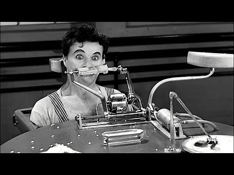モダン・タイムス（映画）チャップリン ＜自動給食マシン＞ Charles Chaplin / Modern Times (Movie Clip) - Feeding Machine