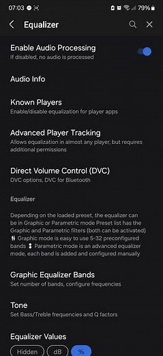 My Poweramp eq settings
