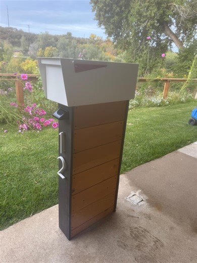 Modern Cedar Mailbox Base, House Numbers, Solar Light - Etsy