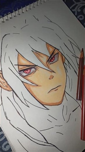 How to colour sasuke face #viralvideo #drawing #sasuke #anime #art