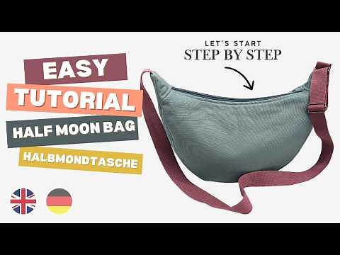 Halbmondtasche ganz einfach nähen, half moon bag sewing tutorial