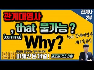 [ ,(comma) that은 왜 안되는 걸까요?] 관계대명사 계속적용법 vs 제한적용법의 간단한 차이 설명 + 번역방법 + , that이 안되는 이유에 대한 썰