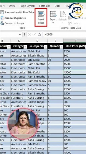 Make Interactive Dashboard Using Excel Slicer #excel #microsoftexcel #learnexcel #exceltips