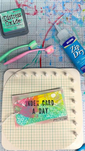 Index card a day challenge Day 1! #dyicad2026 #mixedmedia #createwithme #stamps