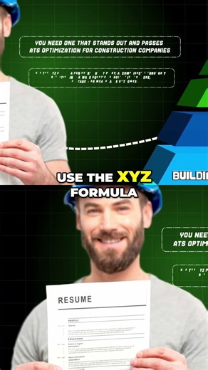 Construction Resume: XYZ Formula for Job Success #shorts