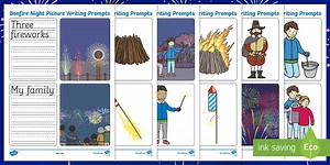 Bonfire Night Simple Sentence Writing Prompt Pictures Activity