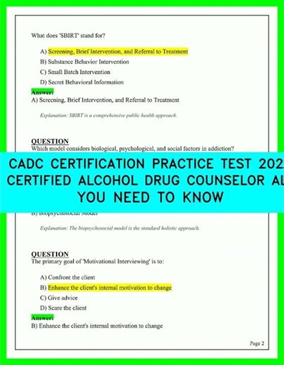 CADC CERTIFICATION PRACTICE TEST 2026 CERTIFIED ALCOHOL DRUG COUNSELOR ALL YOU NEED TO KNOW video