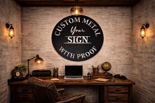 Custom Metal Sign With Your Design, Business Wall Art, Any Shape, Waterproof, Large - Etsy