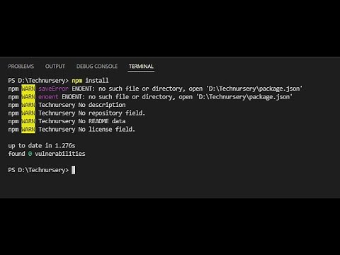 no such file or directory open 'package.json' npm install command error reactjs react native nodejs
