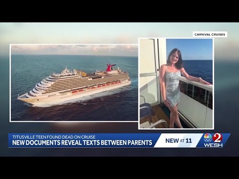 New documents reveal family texts after teen found dead on cruise ship