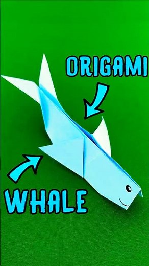 How to make a Paper Whale - Easy Origami Whale instructions - DIY Paper Animal Crafts