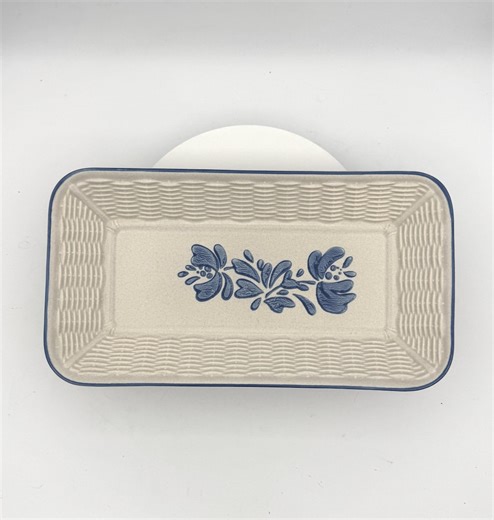 Vintage Pfaltzgraff Yorktowne Bread Plate Tray 12 1/2" | Blue Floral Stoneware - Etsy