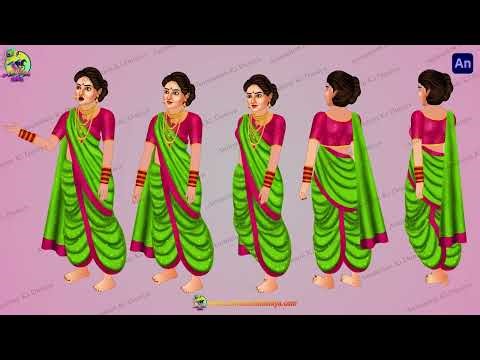 Marathi Lady Character Design for Animation | 2D Character