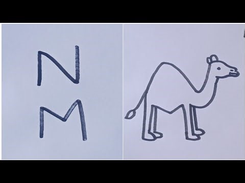 How to draw a Camel 🐫 easy step by step / Camel drawing from letter NM /animal drawing