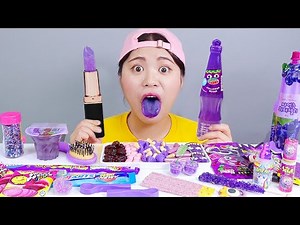 Purple Giant Jelly Candy Dessert Mukbang DONA