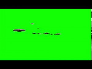 green screen loop of alien spaceships flying
