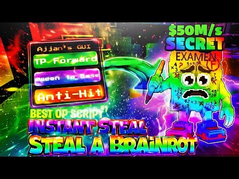 Steal a Brainrot SCRIPT Gui with INSTANT STEAL, INVISBLE, ANTI-KICK + SPEED BOOST!