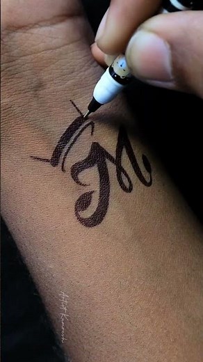 This is amazing tattoo of M letter ##artist_kumresh #diytattoo #tatttoo #trending