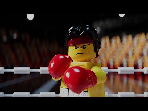 Two Lego Minifigures Fighting In The Boxing Match Of All Time