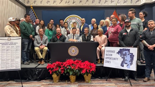 🔴LIVE: Tune in as Cherokee Nation Principal Chief Chuck Hoskin Jr. signs an executive order for the Cherokee Nation Opportunity Zone Program (ᏣᎵᏅᏓᏁᎭ). This program is to leverage existing Cherokee Nation Commerce and Career Services programs and services to geographic areas of the Cherokee Nation and contiguous counties of relatively high poverty and low capital investment. | Cherokee Nation