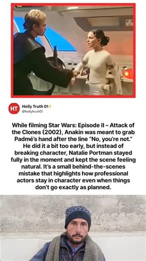 While filming Star Wars: Episode II – Attack of the Clones (2002), Anakin was meant to grab Padmé’s