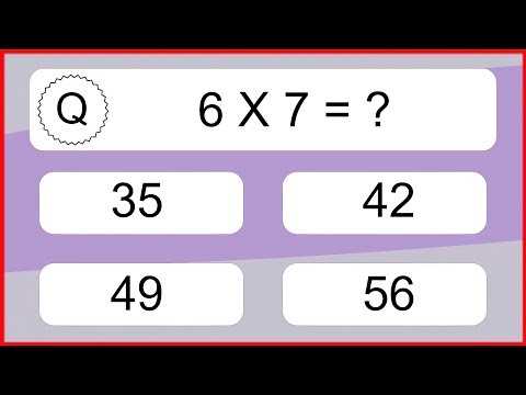20 Multiplication Quiz Exercises for Kids