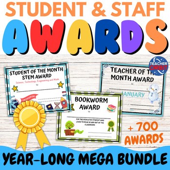 End of the Year Awards for Students, Teachers & Staff | Certificates Bundle