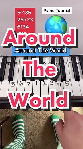 Easy Piano Tutorial: Around The World | Learn Piano with Step-by-Step Guide