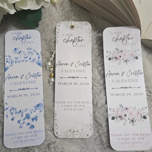 Custom Wedding Favor Bookmark | Wedding Guest Gift | Literary Theme - Etsy