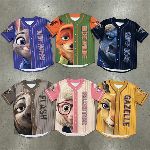 Disney Zootopia Baseball Jersey Custom Name Judy Hopps Nick Wilde Shirt Kids Birthday Gift Personalized Zootopia Jersey USA, Y2K Jersey - Etsy
