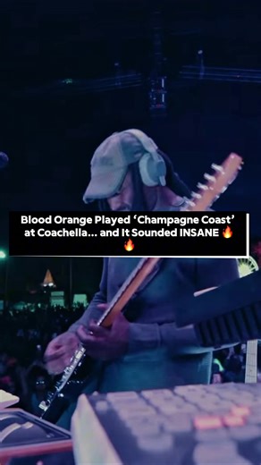 Late night Coachella, this one just sits different.” Blood Orange playing Champagne Coast deep into the night at Coachella. Originally from Coastal Grooves (2011), the song built its audience slowly — blogs, Tumblr, and playlists — before becoming one of his most recognized tracks. #coachella #bloodorange