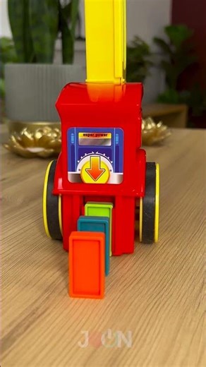 Choo Choo Chaos! 🚂✨ | Watch This Smart Train Set Up Dominoes Like a Pro! #shorts