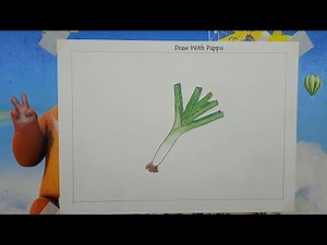 Leek Vegetable Drawing | How to draw A Leek step by step | Vegetable drawing tutorials