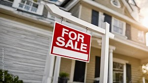 For Sale By Owner Sign For Selling House. Real Estate Advertisements