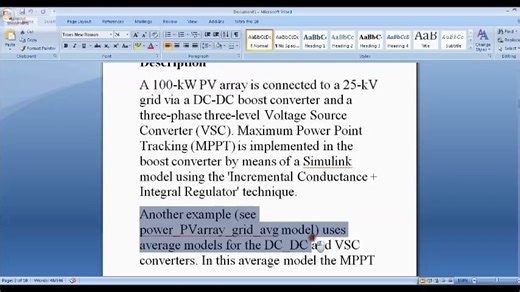 100 kW并网光伏阵列的详细模型 MATLAB Simulink