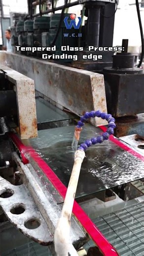 Tempered Glass Manufacturing--Grinding Glass Edge #factory #glassdoor #manufacturing #b2b