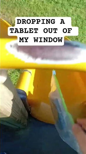 Dropping a tablet out my window #techdestruction #ipad #tablet #tech #destroyed #dublagem