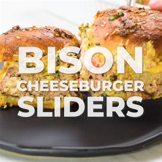 Making burgers for a crowd has never been easier – and you don’t even need to fire up the grill! This week I teamed up with Great Range Brand Bison to make some bison CHEESEBURGER sliders! These sliders are made with a single HUGE bison patty and then held together with cheesy deliciousness. Pile it high with your favorite toppings or keep it simple – no matter how you prepare it, the honey mustard sauce on top pulls the entire sandwich together into one crispy, crunchy slider. Recipe link: http