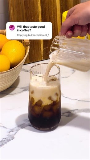 Vital Proteins on Instagram: "Lemon x coffee may seem like an unlikely pair, but after popular demand, we came up with a surprisingly refreshing recipe for summer sips ✨ INGREDIENTS 🍋Vital Proteins Lemon Collagen Peptides 🥛Almond Milk (or milk of choice!) ☕️Cold brew INSTRUCTIONS Combine 2 tbsps of Lemon Collagen Peptides and 1/2 cup of almond milk. Fill separate glass with ice and pour cold brew (or coffee of choice!) over ice. Top with in Lemon Collagen infused almond milk and 
