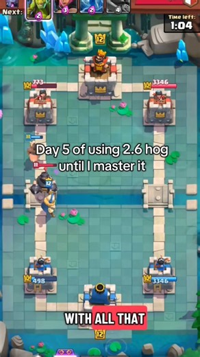 Day 5 of only playing 2.6 hog cycle until I master it #fyp #clashroyale #hogrider #clashroyaledeck