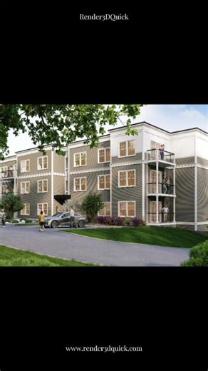 Realistic Building Exterior 3D Visualization