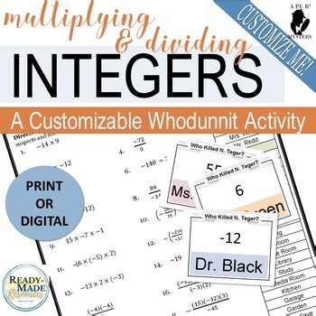 Multiplying and Dividing Rational Numbers w/ Integers Mystery Activity   Digital